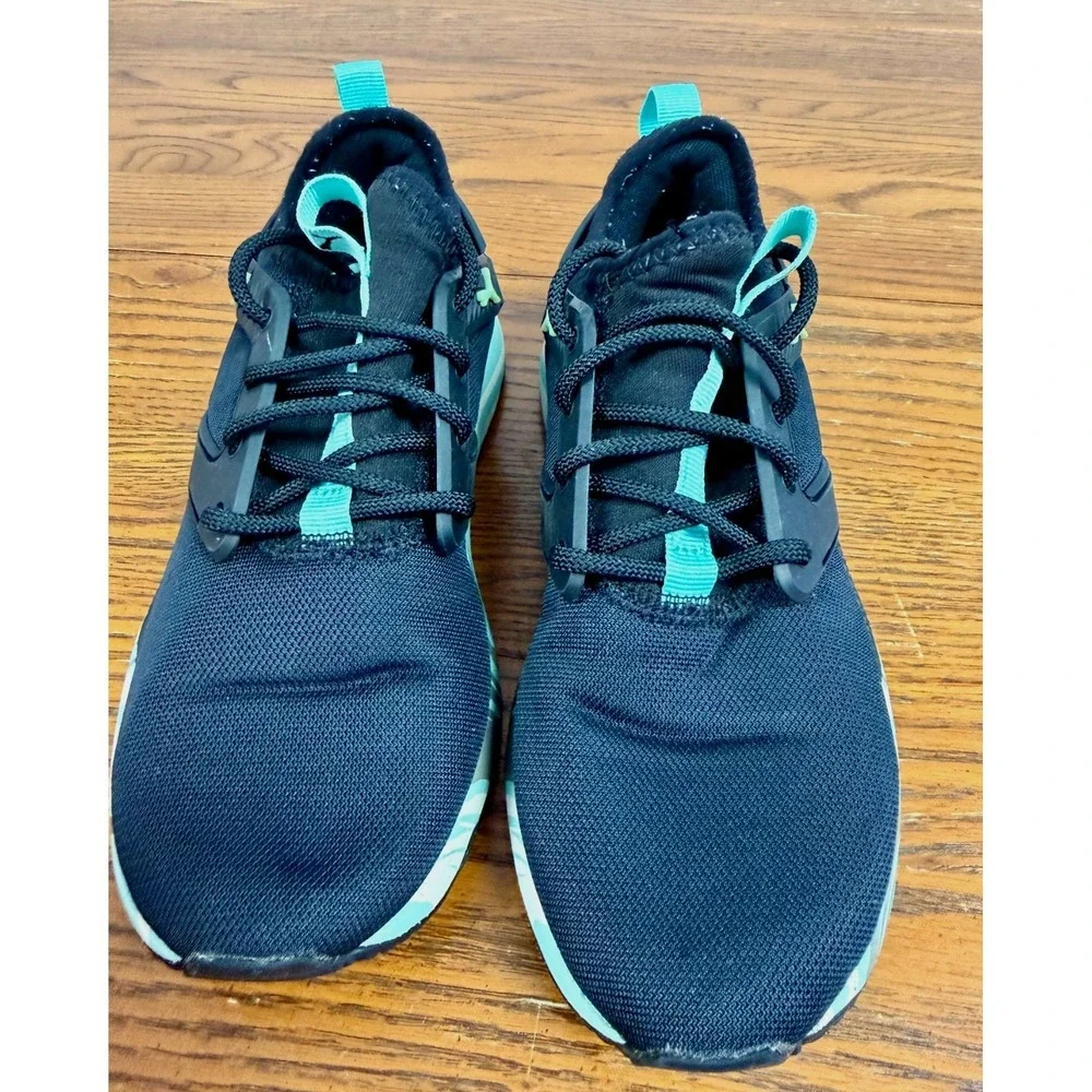 Puma‎ Pacer Next Excel Kids Sneakers Black Mint Green 368780-01 Size 4C